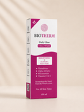 Front view of Biotherm Daily Glow Face Wash packaging highlighting its skin brightening benefits. Health Drive Pharmaceuticals