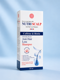 Nutri Scalp Anti Hair Loss Shampoo bottle standing next to its official retail packaging box. Health Drive Pharmaceuticals